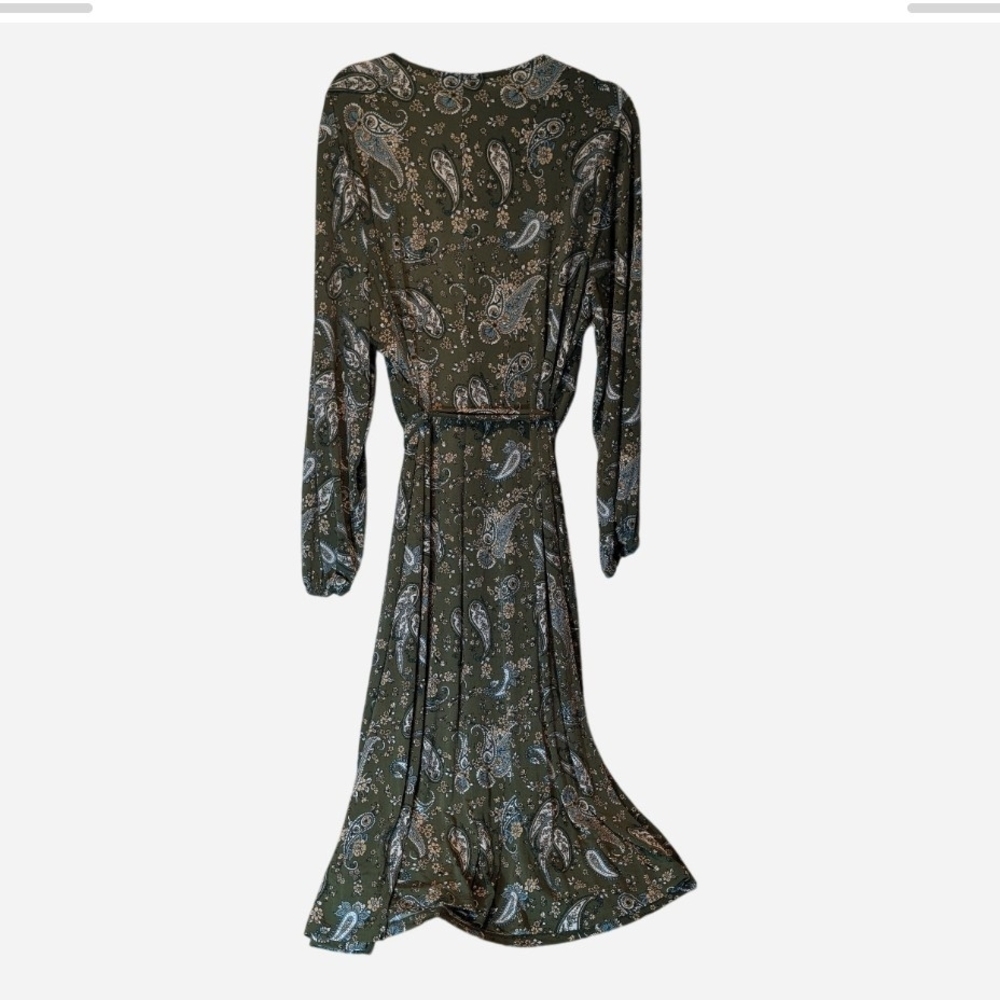 Pre-owned Lane Bryant Green Paisley Long Sleeve Dress Size 22/24 - Picture 7 of 16